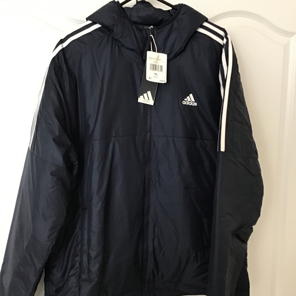 ADIDAS ESSENTIALS HOODED 3-STRIPES LIGHTWEIGHT JACKET